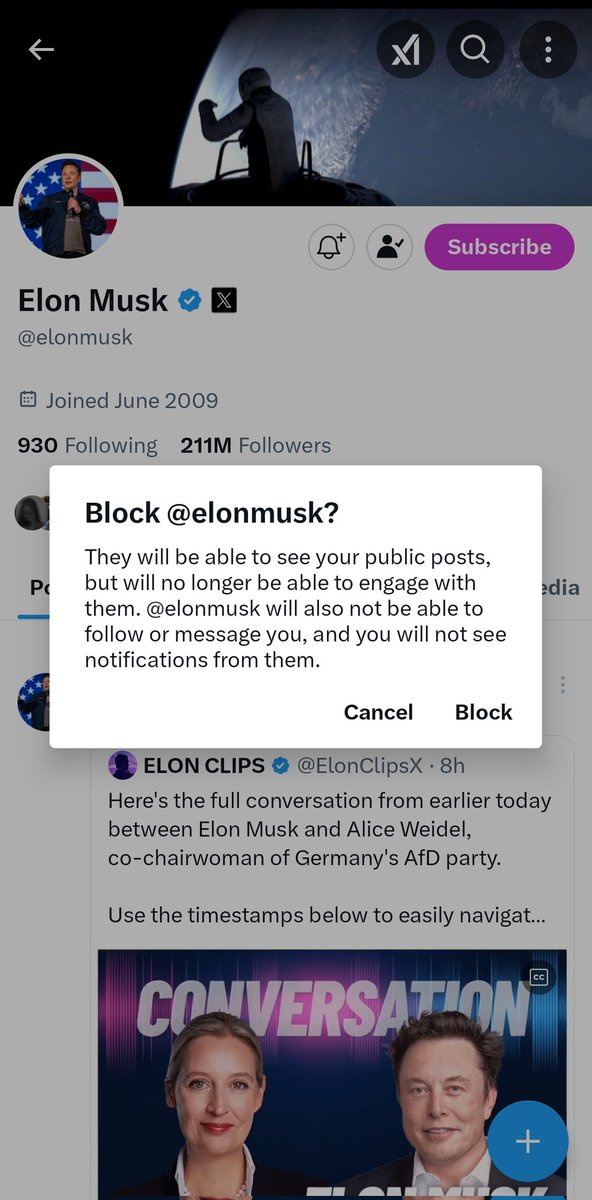 HunainAhmed126's tweet image. Until he gets his head cleared. Time to shut out the noise.

#BlockElonMusk