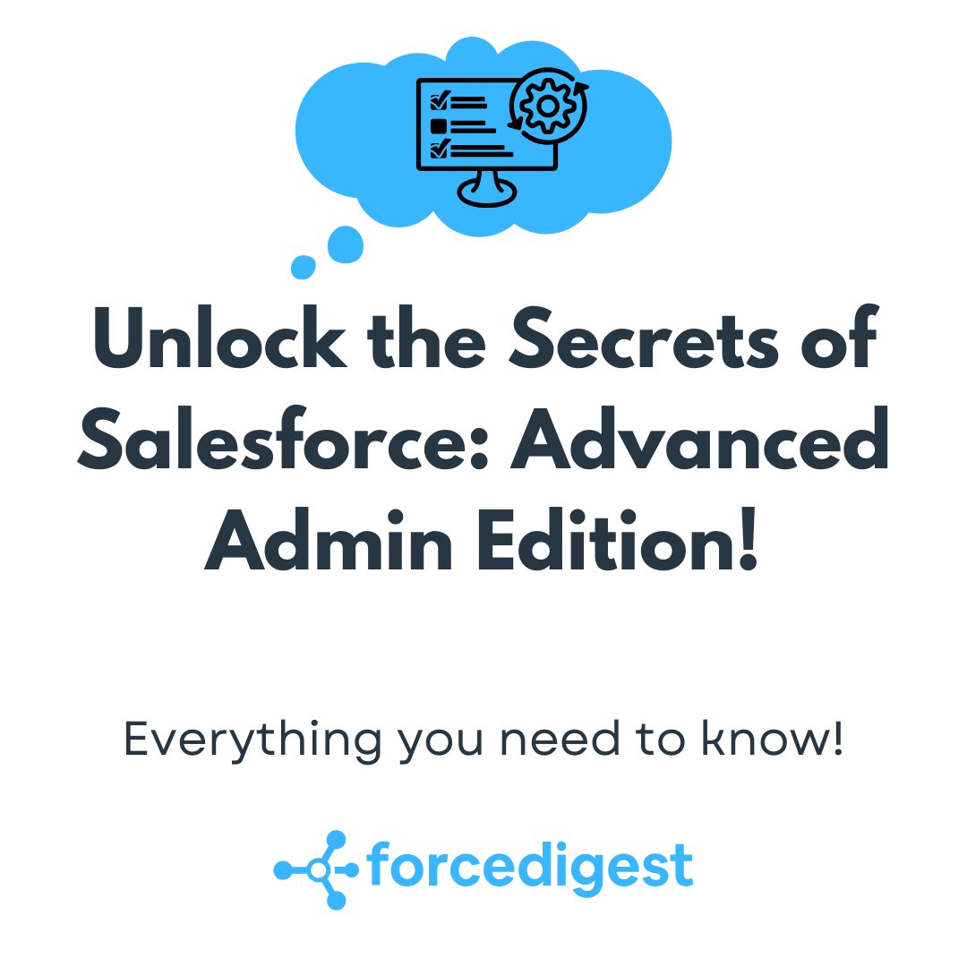 ForceDigest's tweet image. Unlock the Secrets of Salesforce: Advanced Admin Edition!

Master advanced Salesforce skills like automation and data management. 🚀 Optimize performance and unlock career growth as an Advanced Admin! 🌟

#SalesforceAdmin #AdvancedAdmin #SalesforceCertification #CareerGrowth