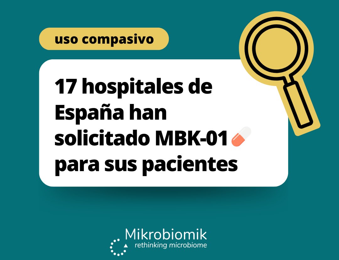 El programa de Uso Compasivo sigue vigente. 
Reafirmamos nuestro compromiso con los pacientes y el sistema sanitario, ofreciendo nuestro medicamento en investigación, MBK-01, bajo el programa de #UsoCompasivo para pacientes con infección recurrente por #ClostridioidesDifficile.