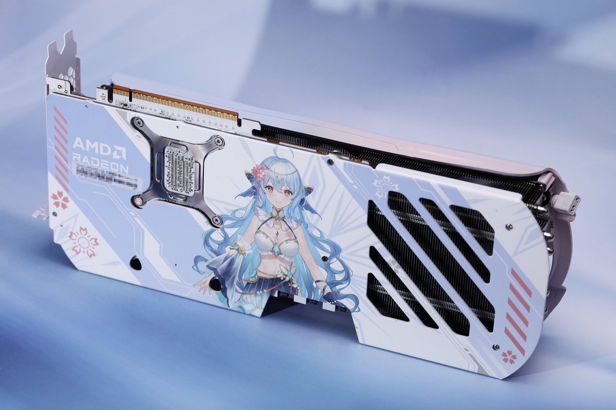 YestonOfficial's tweet image. #NewProductLaunch 🧜‍♀️
Yeston RX 9070 XT-16G Sakura Atlantis
🌸Baby blue and baby pink.
🌸A white breathing effect, ARGB support.
🌸 A colorful shell appearance, will displays different colors at each angles. 
🌸The eye-catching fan stickers, adorned with shell and starfish motifs.