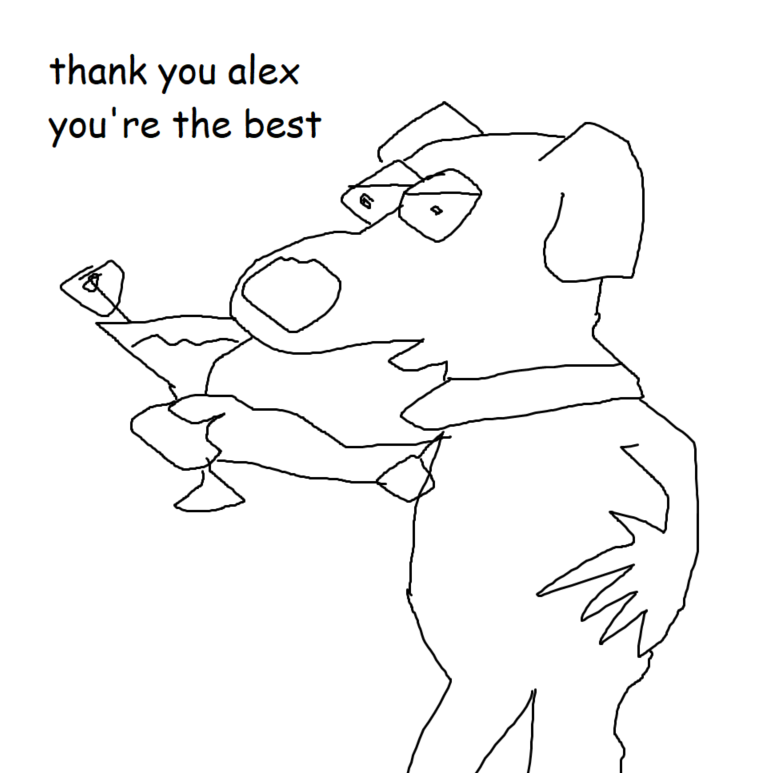 cleaming_'s tweet photo. image of brian griffin i drew that you can use to express appreciation to your friend named alex https://t.co/MI4gUC3mti