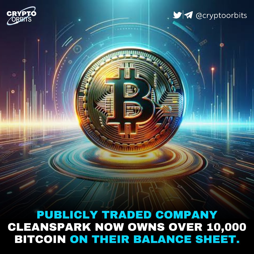 ⭐️ Publicly traded company CleanSpark now owns over 10,000 #Bitcoin on their balance sheet.