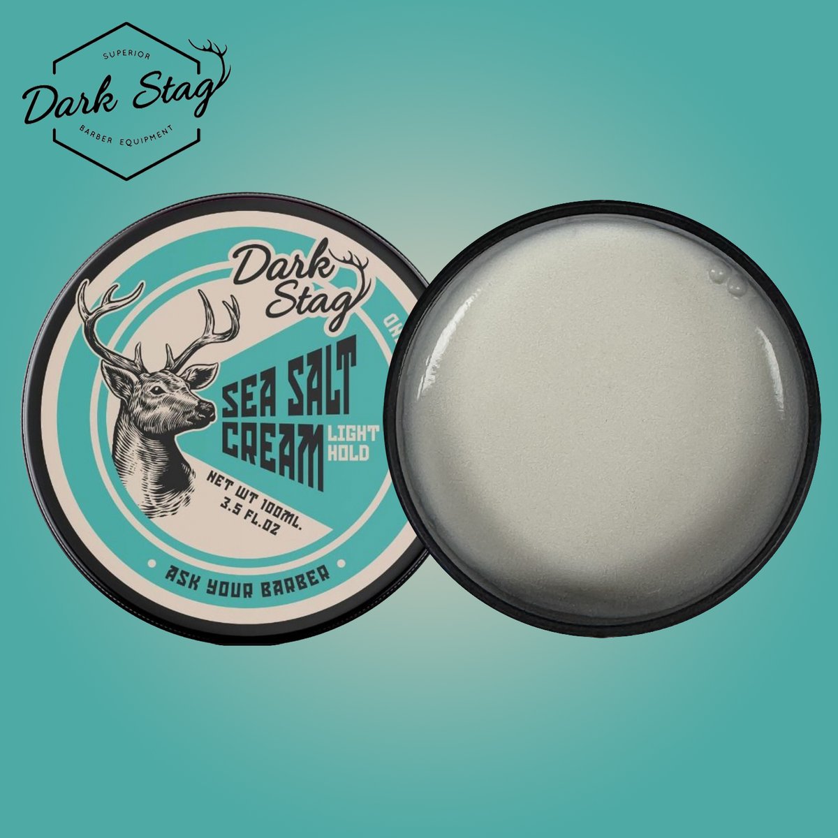 bristolsbarber's tweet photo. Now available... Dark Stag’s Sea Salt Cream is a loose hold, long lasting reworkable cream ideal for natural looking flexible styles that require amplifying texture. 

Available at https://t.co/65D4xNzezD

#darkstag #seasalt #hair #texture #cream #surf #look https://t.co/tOqAmJupwa