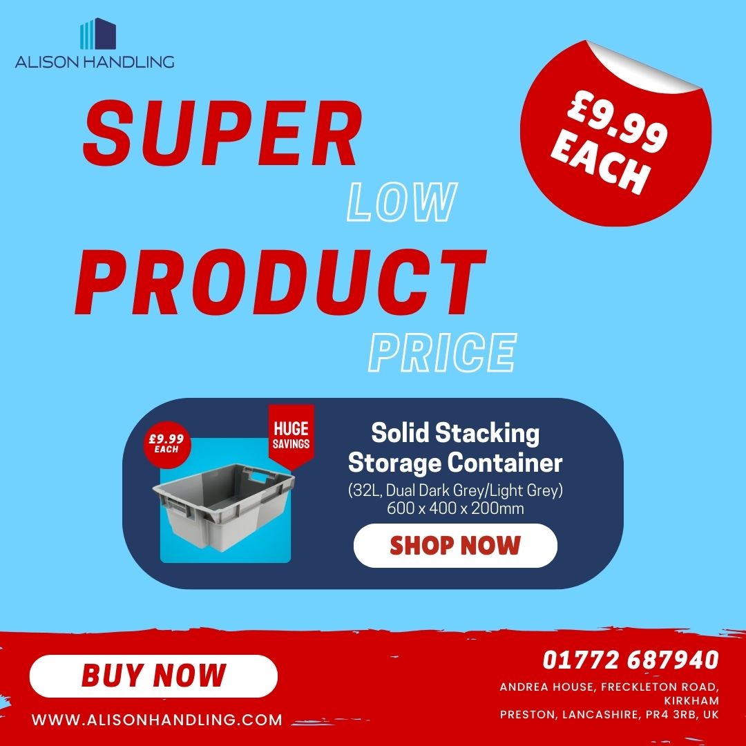 AlisonHandling's tweet image. 📣 Super Low Product Price 📣

Our Solid Stacking Storage Containers, 32 Litres, are now available at only £9.99 each! Don't miss out on this super price, head to our website today 👇

👉 🛒 Shop now: alisonhandling.com/stacking-stora…

#PlasticStorage #SuperSavings #Storage