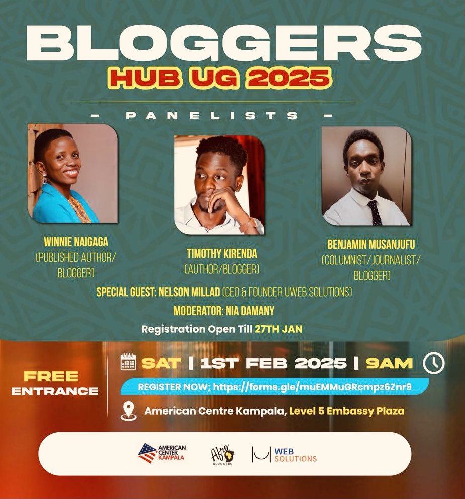_kirenda's tweet photo. Registration to the first ever BLOGGERS’ HUB UG is now open.
Follow the link;
https://t.co/GKkkRdXzhZ
@naigaga_winnie @Benjamin_Watch
In proud partnership with @AfroBloggers @uweb_solutions @CenterKampala
#BloggersHubUG #BloggersHubUG2025 https://t.co/rBQMlhjdrF