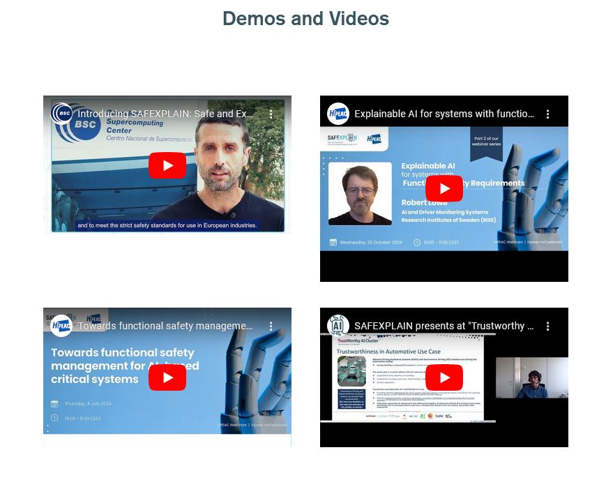 Safexplain (@safexplainai) on Twitter photo 🎇 New videos & demos page👉 lnkd.in/g-WRPtv8
✅ Overview
✅ Presentation in “Trustworthy AI.." cluster webinar hosted by <a href="/Adra_eu_/">Adra | The AI, Data and Robotics Association</a>
✅1st Webinar: Functional safety mgmt for AI-based critical systems
✅ 2nd Webinar: XAI for systems with functional safety requirements 🎇 New videos & demos page👉 lnkd.in/g-WRPtv8
✅ Overview
✅ Presentation in “Trustworthy AI.." cluster webinar hosted by <a href="/Adra_eu_/">Adra | The AI, Data and Robotics Association</a>
✅1st Webinar: Functional safety mgmt for AI-based critical systems
✅ 2nd Webinar: XAI for systems with functional safety requirements