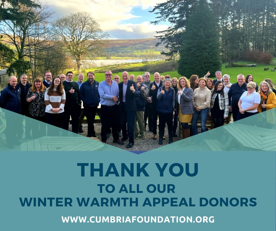 Cumbria Foundation (@cumbriacf) on Twitter photo Thanks to everyone who has helped us raise £468k towards our Winter Warmth Appeal 👏
Rachel Bell, of <a href="/LakeDistrictEst/">Lake District Estates</a> said: "This vital appeal assists the most vulnerable in our local area and we are delighted to help with keeping people safe and warm this winter." Thanks to everyone who has helped us raise £468k towards our Winter Warmth Appeal 👏
Rachel Bell, of <a href="/LakeDistrictEst/">Lake District Estates</a> said: "This vital appeal assists the most vulnerable in our local area and we are delighted to help with keeping people safe and warm this winter."