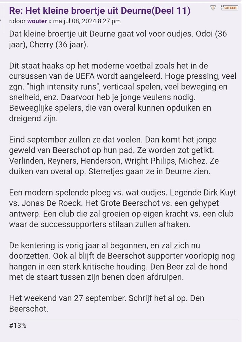 Als je zoiets 6 maanden later terug leest. Dan schaam je u toch dood? Voetbalkennis totaal onbestaande.  #jpl #beeant #rafc