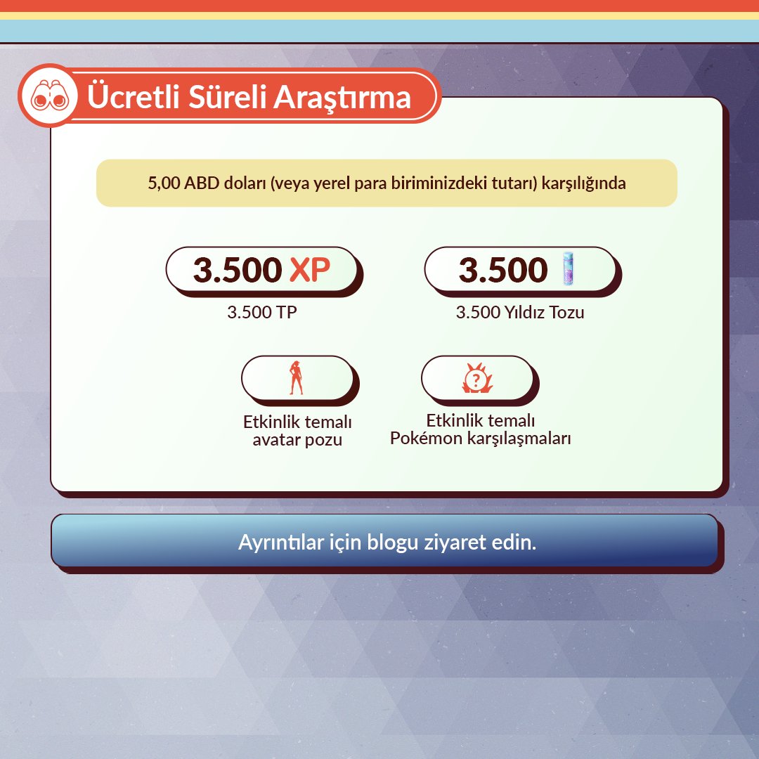 PoGo_HasanTikan's tweet image. Minccino ve Cinccino kostümleriyle ilk kez ortaya çıkacak!
Ayrıca Pokémon yakalama karşılığında 2× Yıldız Tozu, Eğitmen seviyesi 31 ve üzerindekiler için 2× şans ve diğer bonuslar da sizi bekliyor!
#Pokemon #PokemonGO #TeamGO @PokemonGoApp @PokemonGOAppTR @PokemonGOHubNet