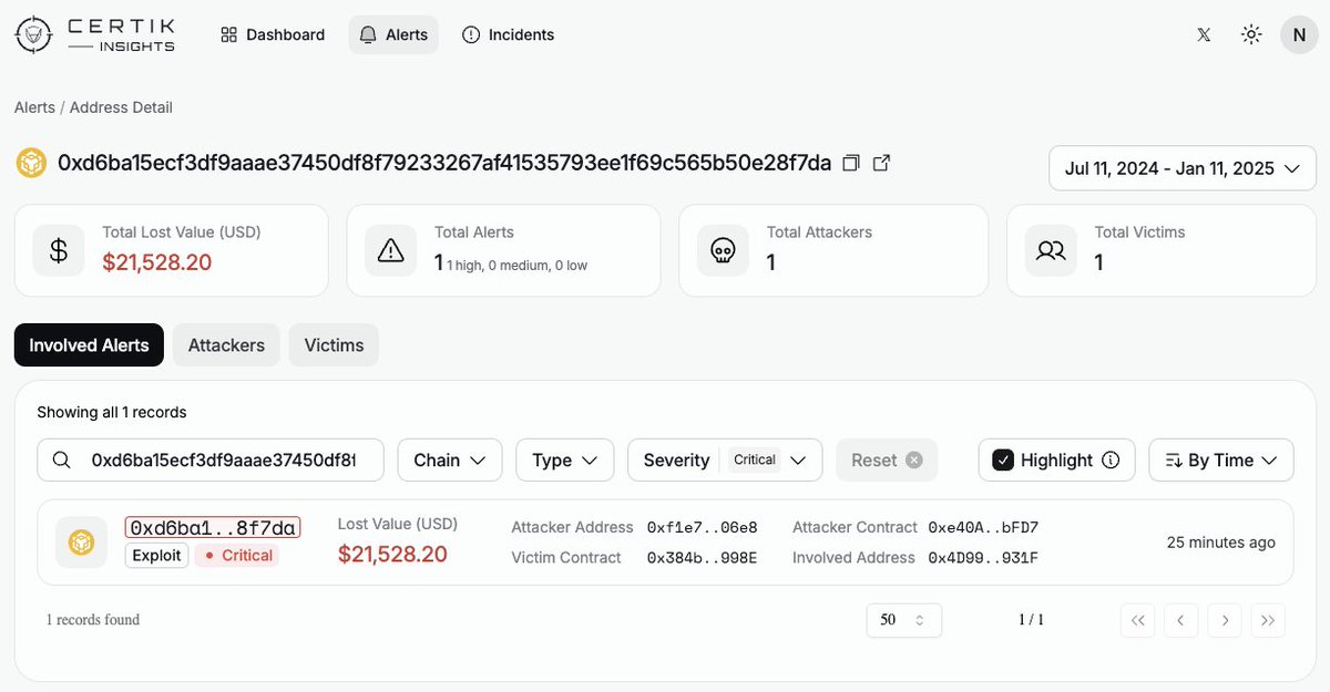 #CertiKInsight 🚨

We have detected a flash loan exploit affecting <a href="/JPulsepot/">PulsePot.io</a> 

The attacker leveraged the swap logic of the swapProfitFees() function, which is a public function that handles tokens on the contract itself, to create an arbitrage opportunity and gain $21.5k