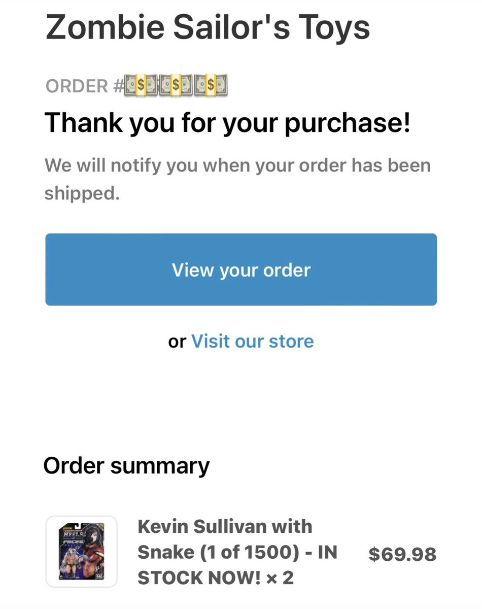 kazgearmania's tweet image. I ordered 2 🛒 Thank you for shipping to Japan again @TheZombieSailor 🙏🏻🇺🇸🛫🇯🇵 #KevinSullivan 🐍