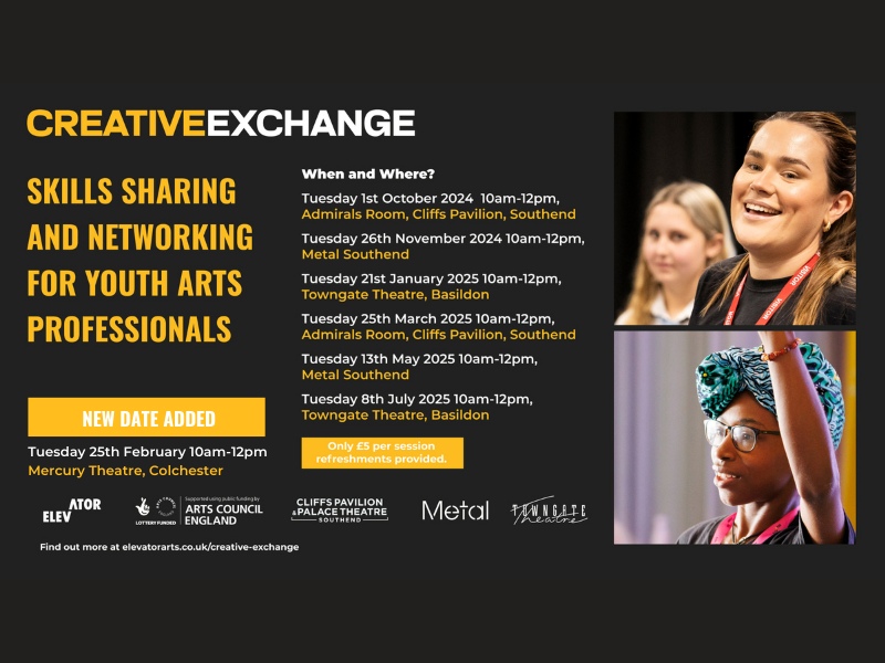 savs_southend's tweet photo. Launching six brand new Creative Exchange sessions for Youth Arts professionals in South Essex to share skills and foster networking, promoting collaboration and knowledge sharing within the sector.
https://t.co/Vj1pKHE6JH
#CommunityTraining https://t.co/XXPtbFuDK4