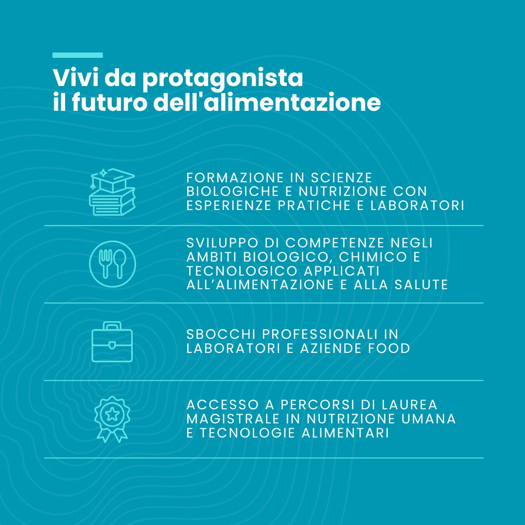 Sono aperte le iscrizioni al Corso di Laurea in Scienze dell'Alimentazione e Nutrizione Umana #UCBM. Entra nel mondo della nutrizione moderna: dalla ricerca all'industria alimentare, per costruire il futuro della salute attraverso il cibo. SANU: bit.ly/3DKg7hX