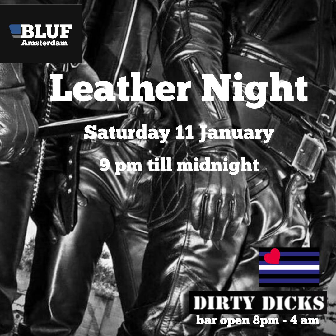 The first BLUF Amsterdam event is this Saturday. Cum and join us and kick-off the new year in style with us. BLUF starts at 21:00 but the bar opens from 20:00 till 04:00. #blufamsterdam #bluf #gayamsterdam #wearefetish