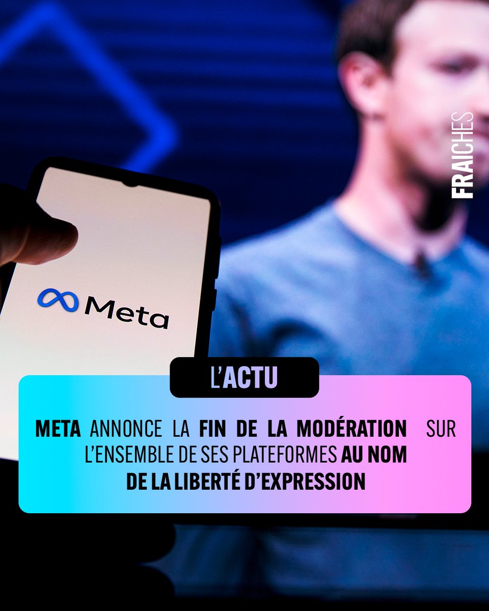 Zuckerberg annonce un changement dans la politique de Meta. «Nous supprimons un certain nombre de restrictions sur des sujets, comme l’immigration, l’identité de genre et le genre, qui sont au cœur de débats politiques fréquents», écrit Joel Kaplan, nouveau chef de la modération.
