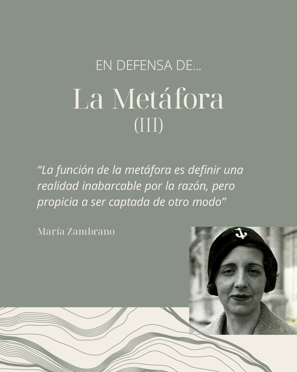 En este 2025 seguimos firmes en nuestro propósito: defender la metáfora y posicionar nuestra colección de poesía bajo ese lema. 📚

En esta ocasión, nos inspira María Zambrano con su reflexión.
#citasinspiradoras #mariazambrano #metáforas