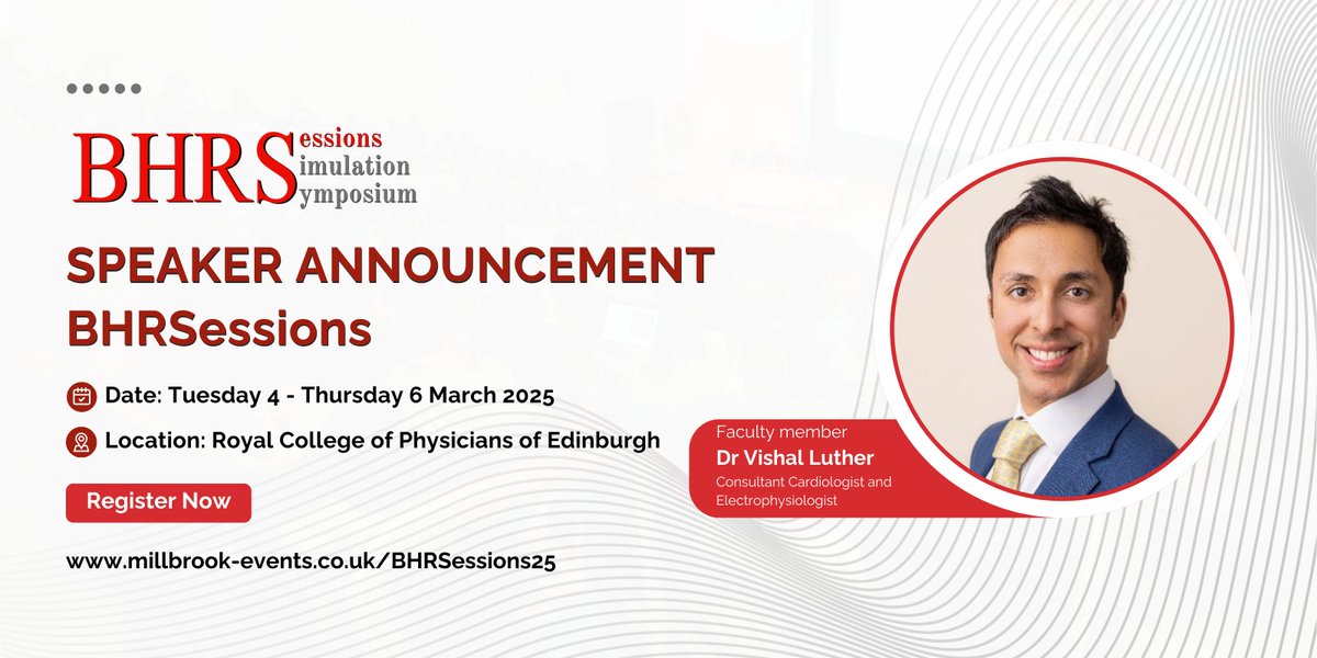 Millbrook Medical Conferences (@millbrookmed) on Twitter photo Join <a href="/vish_luther/">Dr Vishal Luther</a> at #BHRSessions for an update on Ripple AT during the session on UK Trials in EP and Devices
Don’t miss out—register here: millbrook-events.co.uk/event/BHRSessi…
#Arrhythmia #Cardiology #Electrophysiology #EPeeps #EP Join <a href="/vish_luther/">Dr Vishal Luther</a> at #BHRSessions for an update on Ripple AT during the session on UK Trials in EP and Devices
Don’t miss out—register here: millbrook-events.co.uk/event/BHRSessi…
#Arrhythmia #Cardiology #Electrophysiology #EPeeps #EP