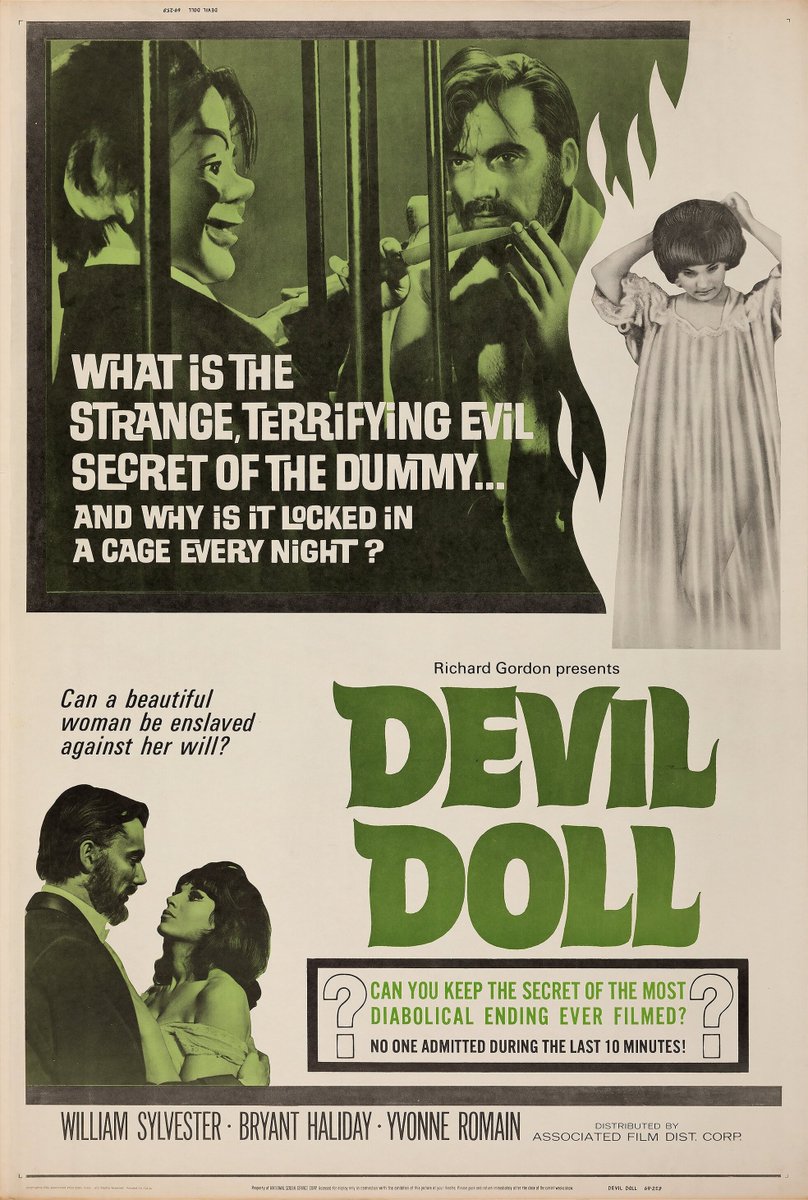 Terror_By_Night's tweet image. Devil Doll (Associated Film Releasing, 1964)
Poster (40" X 60")
.
#TerrorByNight #DevilDoll #ClassicHorror #VintageHorror #MonsterKid
.