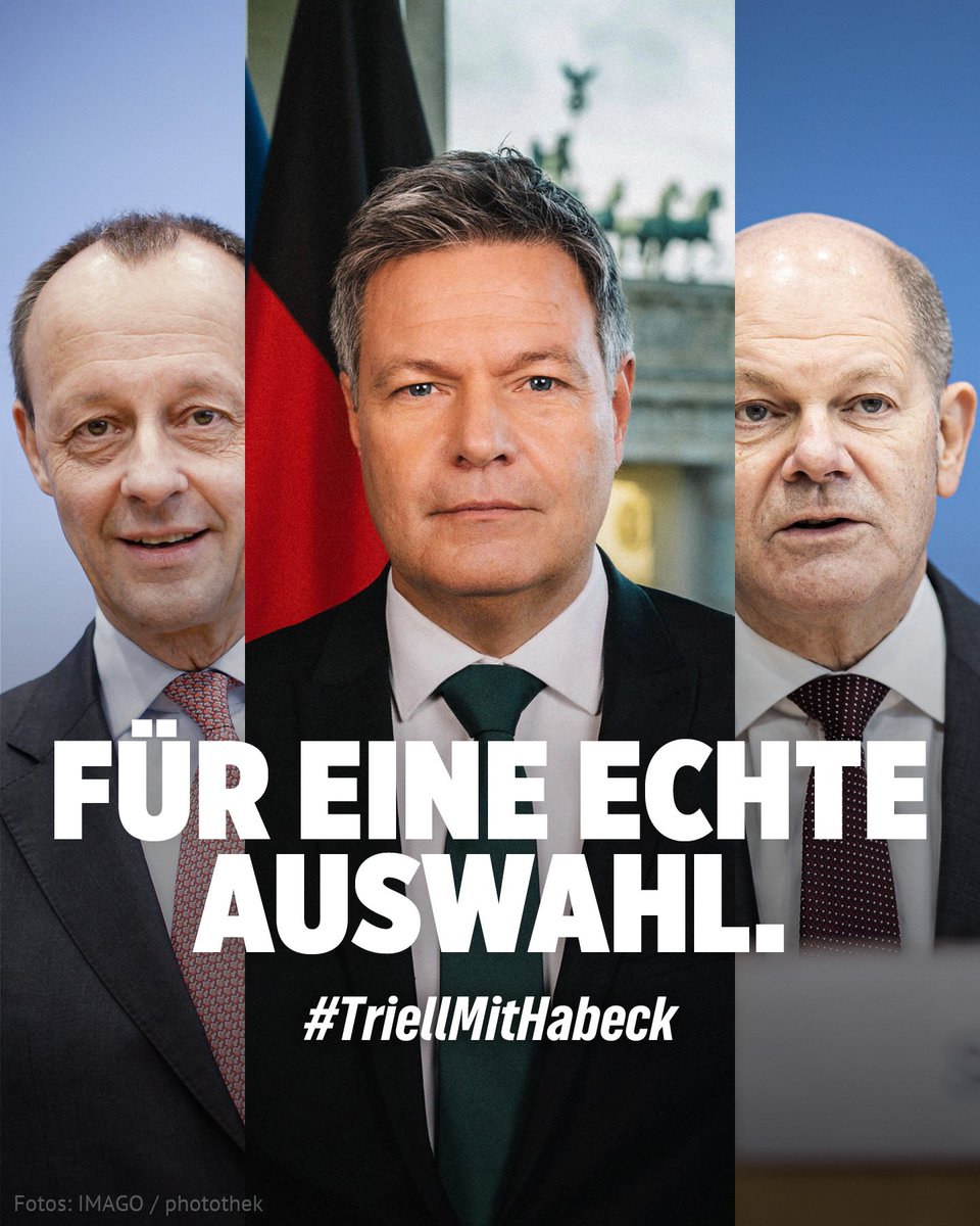 BÜNDNIS 90/DIE GRÜNEN (@die_gruenen) on Twitter photo Die Umfragen zeigen: Menschen wollen <a href="/roberthabeck/">Robert Habeck</a> als Kanzler – und wir wollen ein #TriellMitHabeck! Die Umfragen zeigen: Menschen wollen <a href="/roberthabeck/">Robert Habeck</a> als Kanzler – und wir wollen ein #TriellMitHabeck!