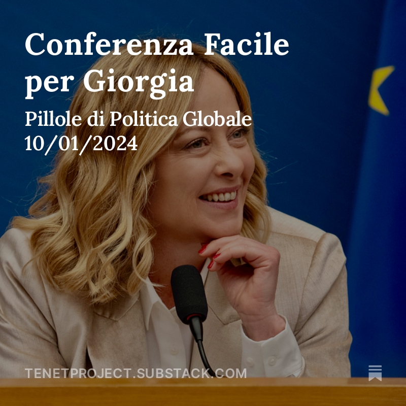 La conferenza stampa della #Meloni ieri è stata facile, ne esce bene dribblando quelle poche domande insidiose che le sono state poste. Male i giornalisti, che potevano e dovevano fare di più, ma hanno scelto di parlare di #Musk. 
⬇️

open.substack.com/pub/tenetproje…