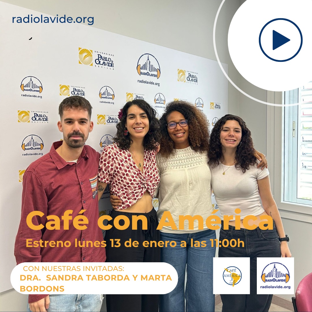 El  próximo lunes a las 11 hs Café con América estrena nuevo episodio  en donde nuestras compañeras Marta Bordons y Sandra Taborda nos  hablarán de los estudios doctorales y de sus investigaciones en Chile y  Colombia
<a href="/pablodeolavide/">Pablo de Olavide</a> 
<a href="/f_humanidades/">FacultadHumanidadesUPO</a> 
<a href="/America_UPO/">Historia de América en la Olavide</a> 
<a href="/fundacionupo/">Fundación UPO</a>