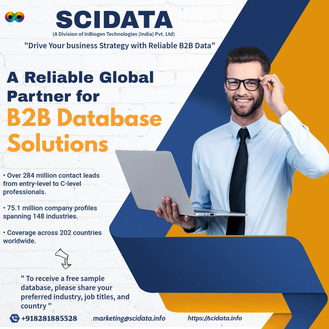 Accurate data is the key to business success. SciDATA, with 18 years of experience, is a leading B2B database marketing firm. To learn more about our databases, please feel free to contact us.

#B2BDatabase #LeadGeneration #Sales #Marketing #BusinessGrowth #CustomerAcquisition