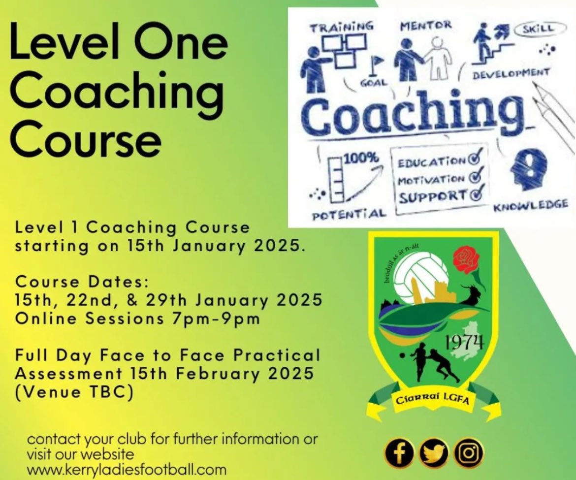 Level 1 Coaching Course. Venue TBC