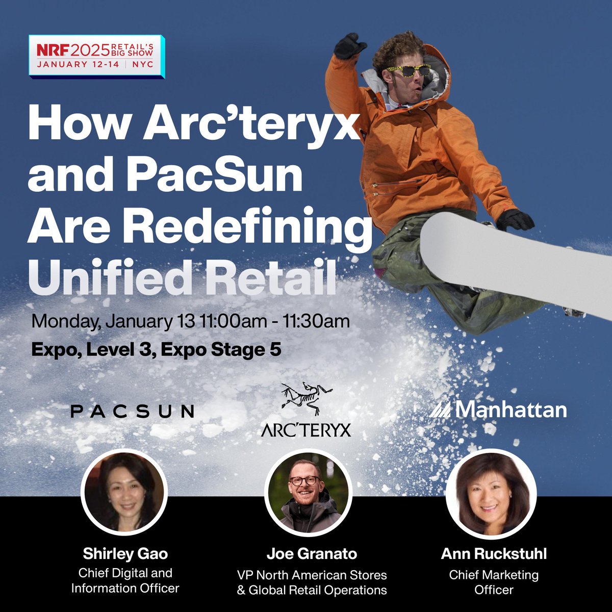 LissyB_91's tweet photo. How do @Arcteryx &amp; @PacSun deliver seamless omnichannel shopping? 🛍️
At #NRF2025, discover how they:
• Create frictionless, personalised #CX
• Optimise store fulfilment
• Leverage insights
• Empower associates to delight customers

@manhassocnews ➞  https://t.co/2gU0nWUXLA https://t.co/vICUQYYxSj