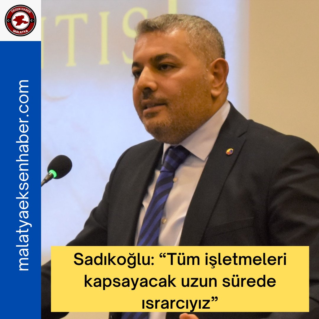 Sadıkoğlu: “Tüm işletmeleri kapsayacak uzun sürede ısrarcıyız”  malatyaeksenhaber.com/mobil/haber/sa… 
<a href="/oasadikoglu/">Oğuzhan Ata Sadıkoğlu</a>