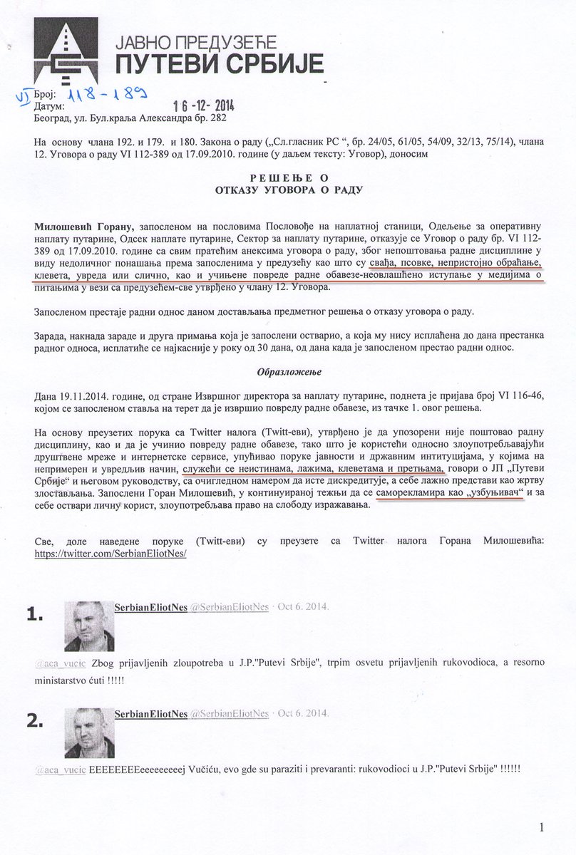 putarijada's tweet image. @predsednikrs @avucic @anabrnabic @milos_vucevic @sinisa_mali @sns_srbija 
#svest #revolucija #lustracija #robija 
#katarza #sloboda #pravda #život 

Za šta sam ja dobio #otkaz iz @jpputevisrbije i kako je sud na kraju radnog spora obrazložio potvrđivanje tog otkaza❓❗️❗️❗️ 🤦‍♂️👇