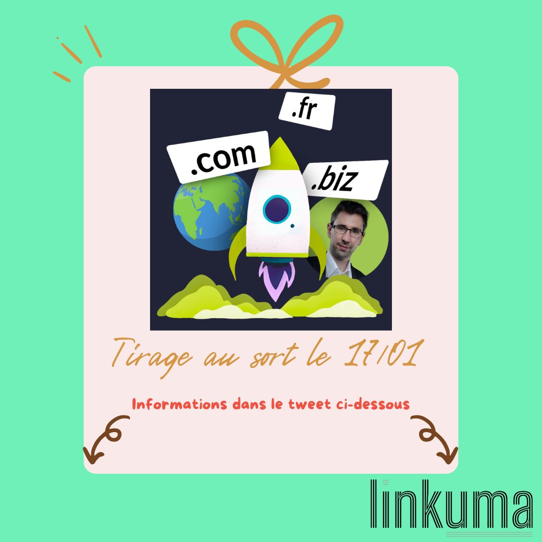 Linkuma (@linkuma_off) on Twitter photo Les cadeaux de Janvier - Acte 3 avec Jérome Pasquelin 🎁
Aujourd’hui, c’est <a href="/JeromePasquelin/">☯ Pasquelin Jérôme 🐼🐧</a> qui régale + 250 € de crédits Linkuma pour pousser vos sites (et un accompagnement).
Jérôme donne ses méthodes personnelles, à travers sa formation, pour monétiser vos sites
👉 Pour Les cadeaux de Janvier - Acte 3 avec Jérome Pasquelin 🎁
Aujourd’hui, c’est <a href="/JeromePasquelin/">☯ Pasquelin Jérôme 🐼🐧</a> qui régale + 250 € de crédits Linkuma pour pousser vos sites (et un accompagnement).
Jérôme donne ses méthodes personnelles, à travers sa formation, pour monétiser vos sites
👉 Pour