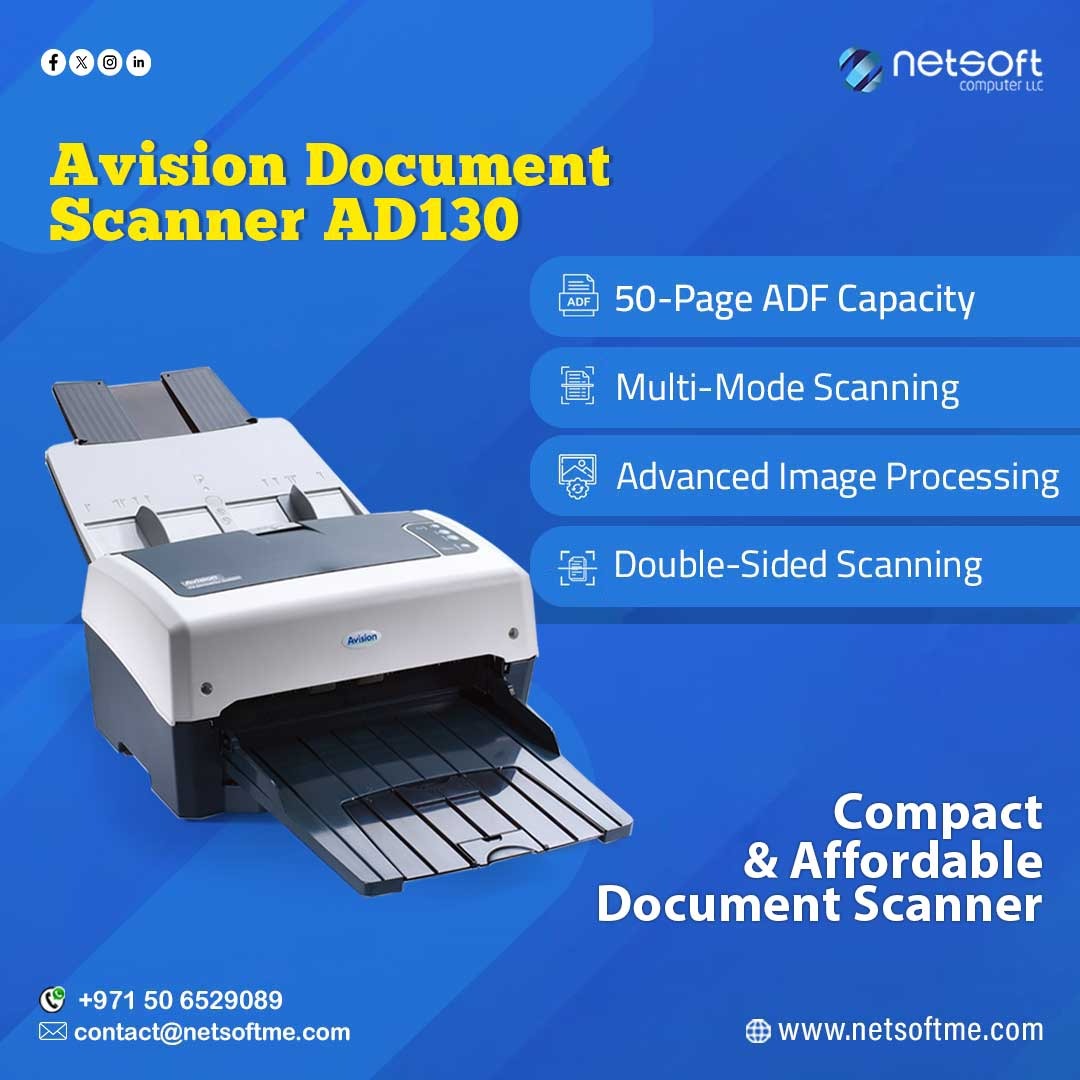 NetsoftComputer's tweet photo. Transform your document management with the Avision Document Scanner AD130!

👉🏻 50-Page ADF Capacity
👉🏻 Multi-Mode Scanning
👉🏻 Advanced Image Processing
👉🏻 Double-Sided Scanning

#NetsoftComputerLLC #Avision #Scanner #AvisionScanner #DocumentScanner #ad5800 #Netsoft #fastscanning https://t.co/iAdUh7t9C8