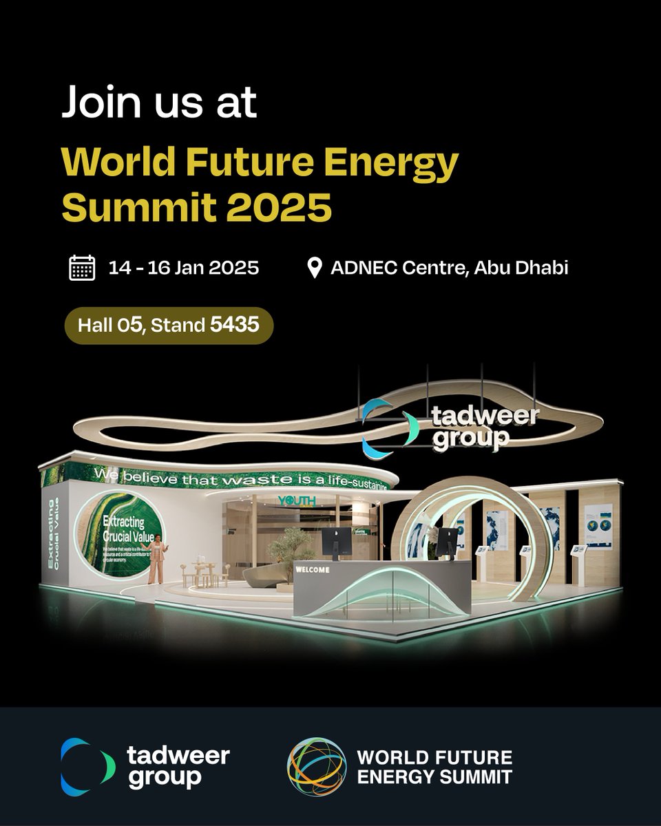 From 14–16 January at ADNEC Centre, Abu Dhabi, we will be at the forefront of discussions on sustainability and innovation. Discover how we’re shaping a future of circular solutions, advanced technologies, and impactful community engagement.

Register now: ow.ly/Iu5150UE9rS