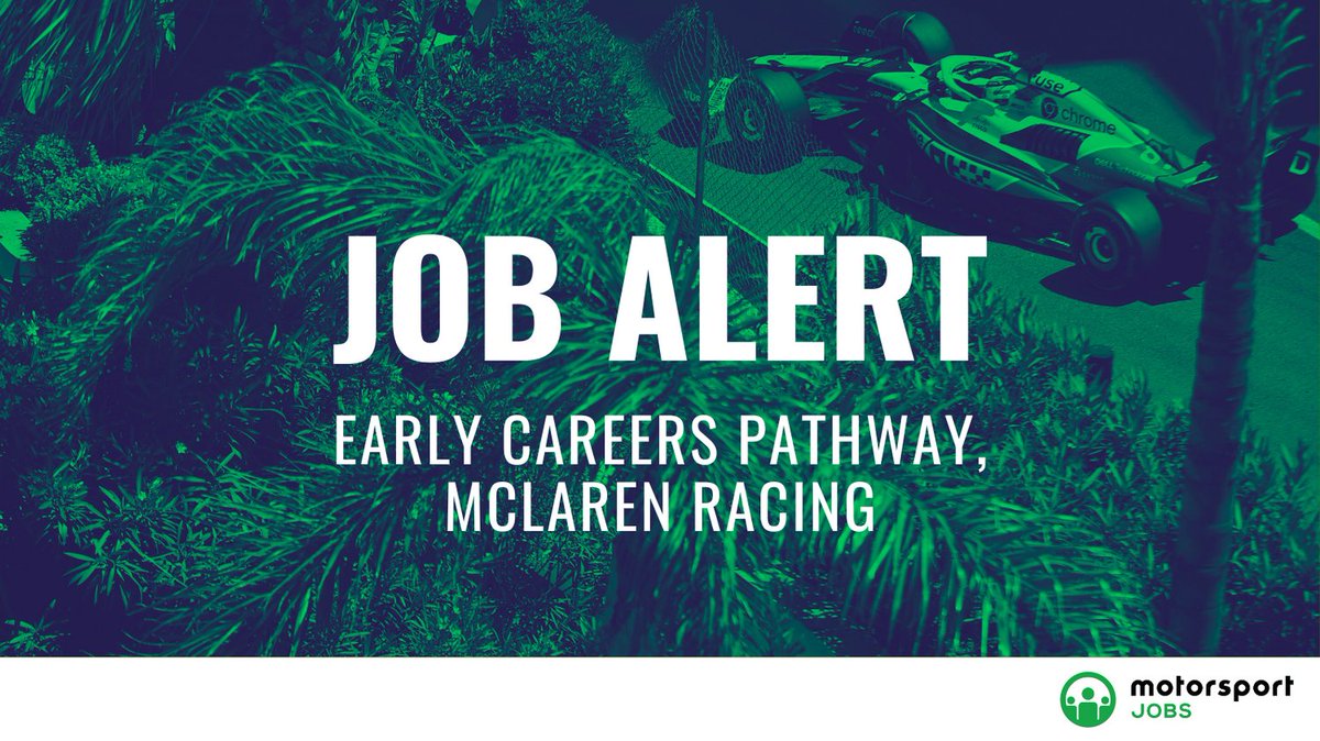 Register your interest with <a href="/McLarenF1/">McLaren</a>

Apply 🔗 motorsportjobs.com/en/job/early-c…

#motorsportjobs #motorsport #jobs #jobalert #autosport #jobsinmotorsport #hiring #HowtogetajobinF1 #workinf1 #f1jobs #jobsinf1 #F1 #Formula1 #f1careers #mclaren #Fanslikenoother #careers #entrylevel