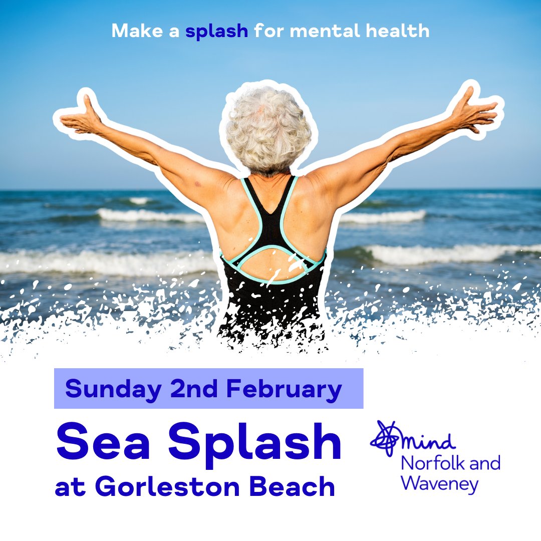 Start this new year with a splash! 🌊 Take part in our new sea dip fundraising challenge at Gorleston Beach and help to support our local mental health services across Norfolk and Waveney!

🗓️ 2nd February 2025
📍 Gorleston Beach

norfolkandwaveneymind.org.uk/sea-splash