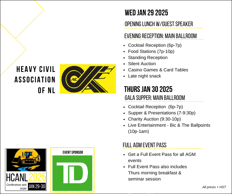 Fast approaching! Join us for our AGM &amp; Conference. This two day event will take place Jan 29th &amp; 30th at The Sheraton Hotel in St. John's, NL. 
Limited tickets are still available.
A huge shoutout to <a href="/TD_Canada/">TD (Canada)</a> for being our Event Sponsor—your support makes this event possible!