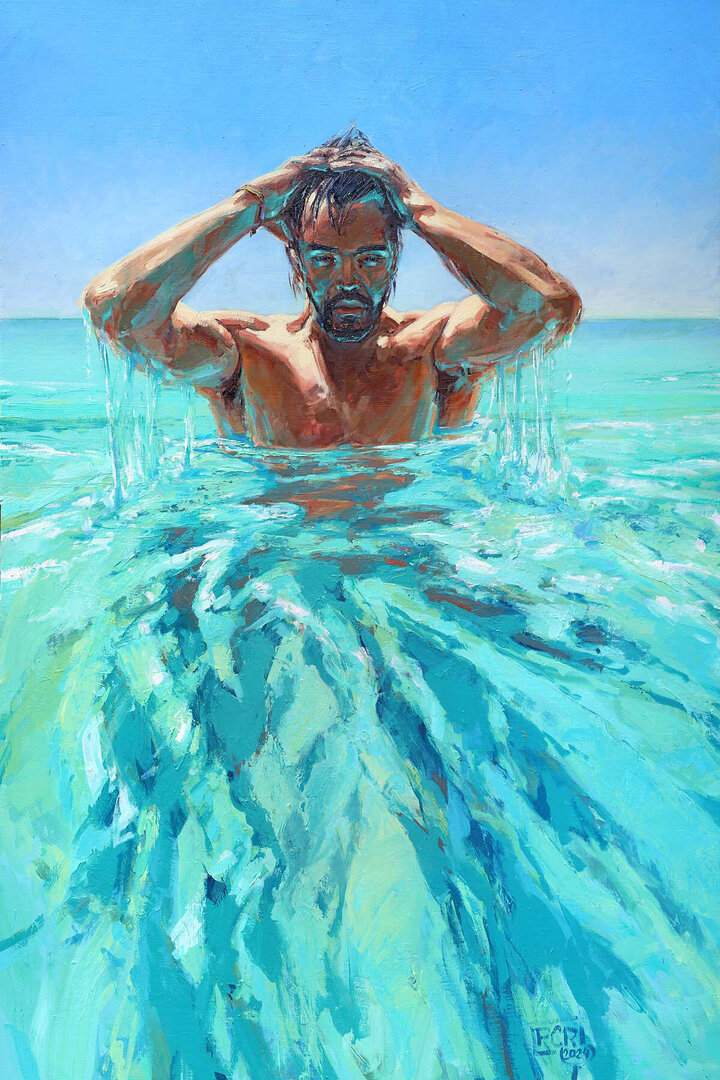 Robert C. Rore, WV 8161, Der Wächter des Paradieses, Öl auf Leinwand, 195x130 cm, sign., dat. 2024, gerahmt (206x140x8cm) 

kunstbehandlung.com/epages/e787c8b…