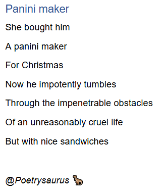 poetrysaurus's tweet photo. #Christmasgifts #panini #dailypoem https://t.co/O7UaRwdj1T