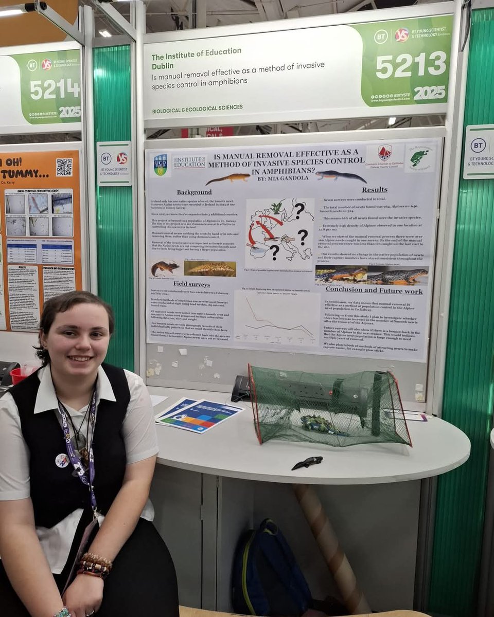 The HSI (@herpsocireland) on Twitter photo Well done to Mia Gandola who is presenting her study "Is manual removal effective as a method of invasive species control in amphibians?" at the BT Young Scientist exhibition this week. Mia's study includes work she carried out in Galway with HSI for <a href="/ucdscience/">UCD Science</a> & <a href="/GalwayCoCo/">Galway County Council</a> 🐸 Well done to Mia Gandola who is presenting her study "Is manual removal effective as a method of invasive species control in amphibians?" at the BT Young Scientist exhibition this week. Mia's study includes work she carried out in Galway with HSI for <a href="/ucdscience/">UCD Science</a> & <a href="/GalwayCoCo/">Galway County Council</a> 🐸