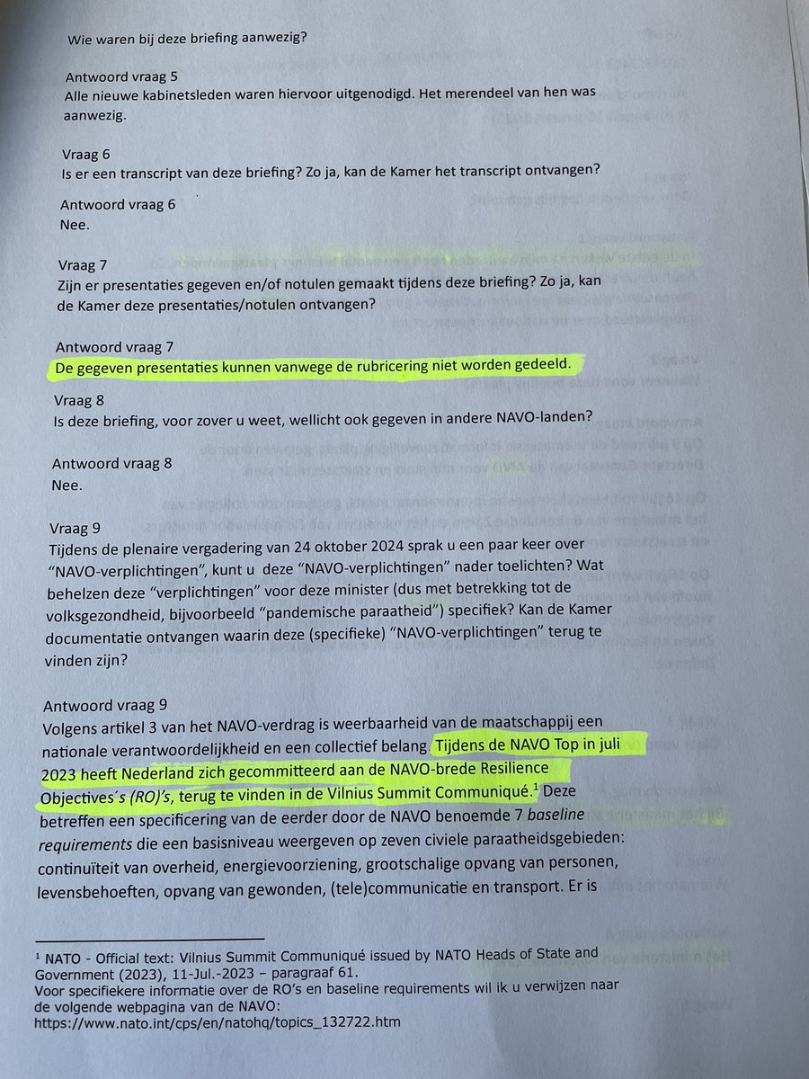 PvanHouwelingen's tweet image. Zojuist antwoorden van het kabinet ontvangen naar aanleiding van onze vragen over de “NAVO-verplichtingen” waar minister Agema naar verwees. Wat blijkt?

Bewindslieden zijn op initiatief van Algemene Zaken een paar weken na hun aantreden op de hoogte gesteld van deze…