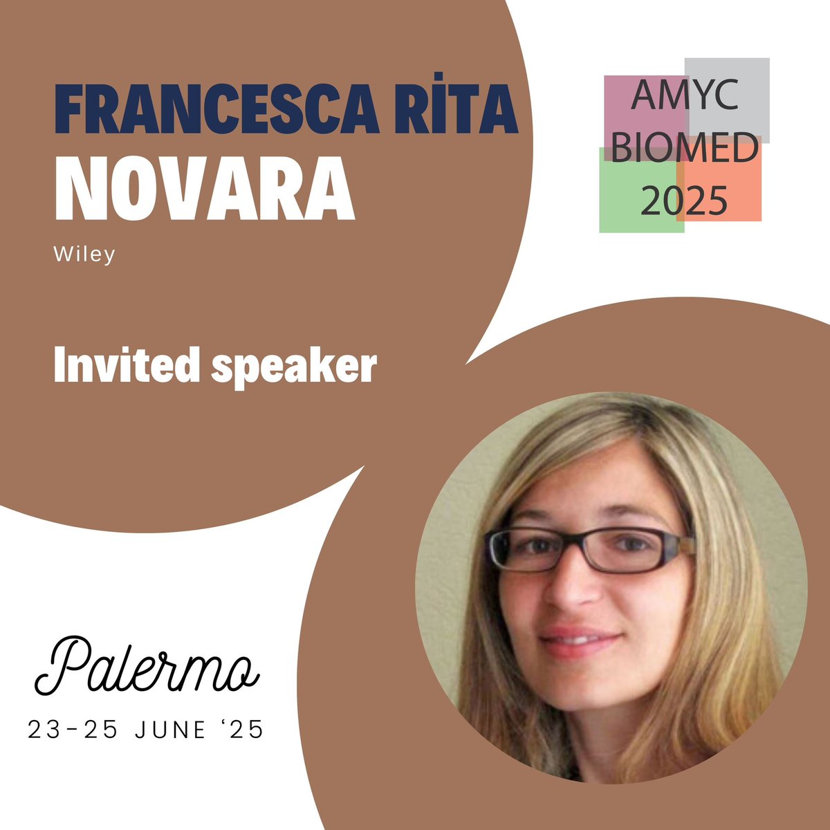 📢📢📢4/4 invited speakers unlocked!! Francesca Rita Novara is editor in chief at ChemistryOpen and Chemistry Methods <a href="/Wiley_Chemistry/">Wiley Chemistry</a> <a href="/ChemEurope/">Chemistry Europe</a> 
👉🏻She will manage a workshop on publishing at the next #amycbiomed2025