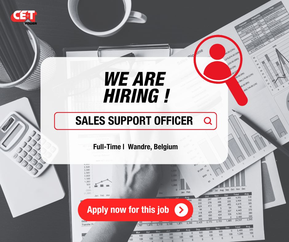 🚀 We're #hiring! Are you organized, customer-oriented, and ready to take on a new challenge in a dynamic, international environment? We are looking for a Sales Support Officer to join our operations team! 👉 cet-power.com/en/job/sales-s…
#HiringNow #JobOffer #SalesSupport