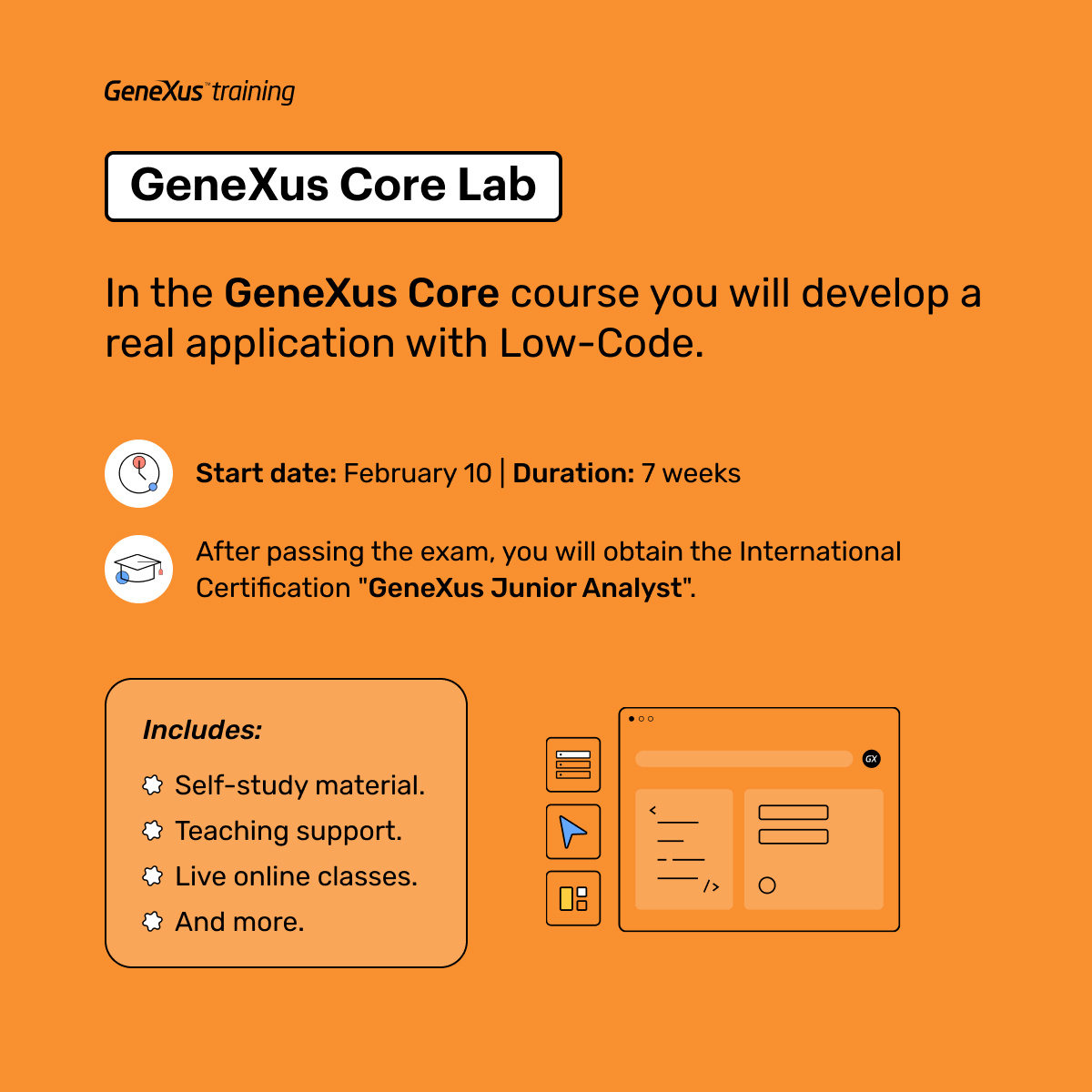 GeneXus's tweet image. Upcoming course: GeneXus Core Lab | Learn the basics of GeneXus
➡️ hubs.la/Q031_QNj0
📆 Start: February 10
.
.
.
#GeneXus #softwarecourse #developercourse #lowcode