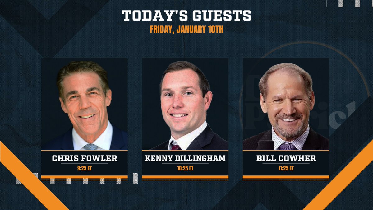 Dan Patrick Show (@dpshow) on Twitter photo Happy #MeatFriday!
On the show today:
-Chris Fowler (<a href="/cbfowler/">Chris Fowler</a>)
-Kenny Dillingham (<a href="/KennyDillingham/">Coach Dillingham</a>)
-Bill Cowher (<a href="/CowherCBS/">Bill Cowher</a>)
โ๏ธ: 877-3DP-SHOW
โ๏ธ: DP@DanPatrick.com
๐บ: <a href="/peacock/">Peacock</a>
๐ป: iheart.com/live/fox-sportโฆ Happy #MeatFriday!
On the show today:
-Chris Fowler (<a href="/cbfowler/">Chris Fowler</a>)
-Kenny Dillingham (<a href="/KennyDillingham/">Coach Dillingham</a>)
-Bill Cowher (<a href="/CowherCBS/">Bill Cowher</a>)
โ๏ธ: 877-3DP-SHOW
โ๏ธ: DP@DanPatrick.com
๐บ: <a href="/peacock/">Peacock</a>
๐ป: iheart.com/live/fox-sportโฆ