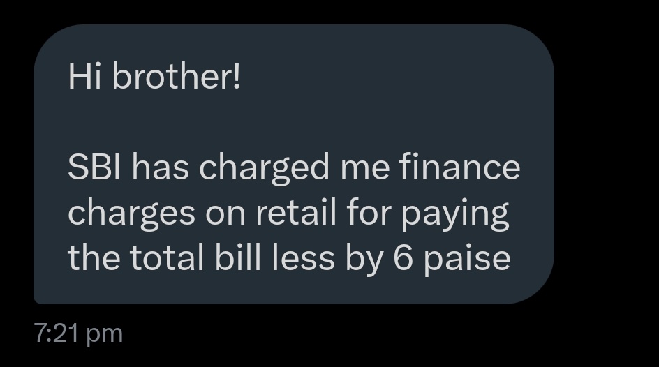 Nebula World (@nebula_world) on Twitter photo 🚨 It's high time that banks square off the decimals : 6 paisa is not a big amount to default on
📌 Banks should assess situation and resist in charging finance charges on suo moto basis
<a href="/EvryPaisaMatter/">Amit Chopra | Every Paisa Matters</a> would agree with me <a href="/RBI/">ReserveBankOfIndia</a> should take cognisance
🔁 RT for max awareness 🚨 It's high time that banks square off the decimals : 6 paisa is not a big amount to default on
📌 Banks should assess situation and resist in charging finance charges on suo moto basis
<a href="/EvryPaisaMatter/">Amit Chopra | Every Paisa Matters</a> would agree with me <a href="/RBI/">ReserveBankOfIndia</a> should take cognisance
🔁 RT for max awareness