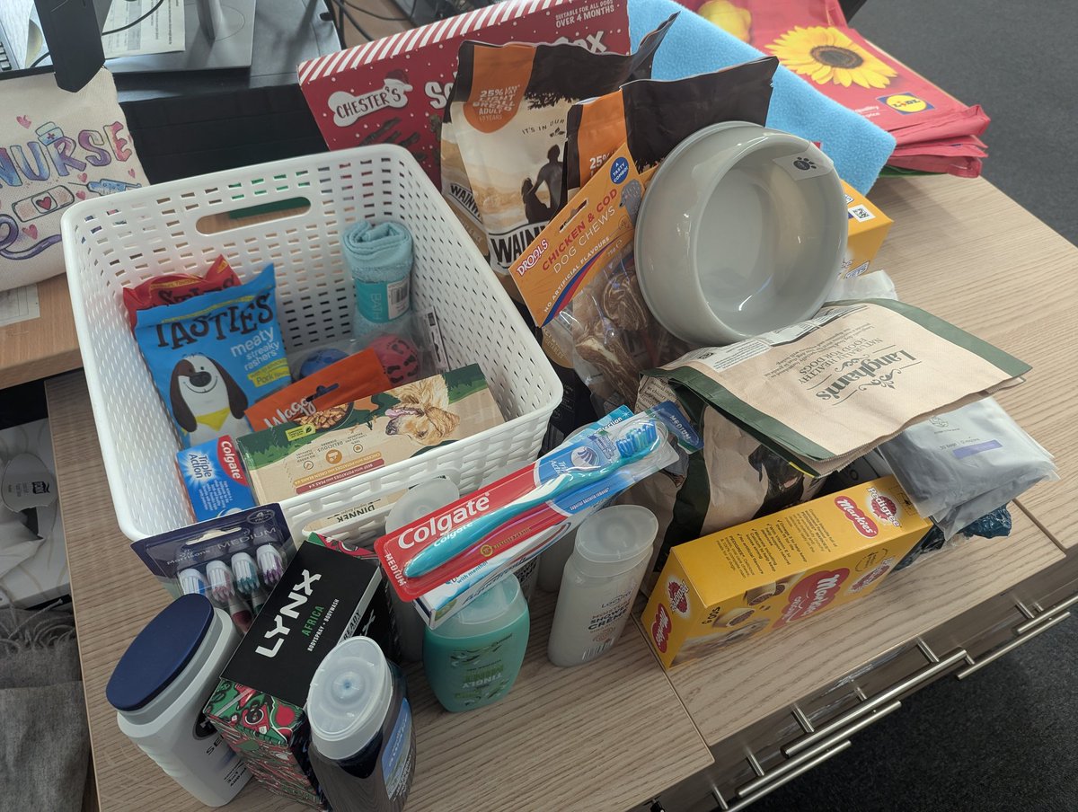 Worksop & Villages Community Nursing Team Notts HC (@worksopnurses) on Twitter photo At Christmas our team always likes to give gifts to the community. This year we have collected toiletries and dog treats for Hope for the Homeless in Worksop.
<a href="/NottsHealthcare/">Nottinghamshire Healthcare</a> <a href="/TowneClaire/">claire towne RN, DN, BSc, Queens Nurse💙</a> <a href="/AshmoreSarajane/">sarajane ashmore</a> <a href="/Angoliviasmummy/">ANGI BELL RN, DN, BSc, QN</a> At Christmas our team always likes to give gifts to the community. This year we have collected toiletries and dog treats for Hope for the Homeless in Worksop.
<a href="/NottsHealthcare/">Nottinghamshire Healthcare</a> <a href="/TowneClaire/">claire towne RN, DN, BSc, Queens Nurse💙</a> <a href="/AshmoreSarajane/">sarajane ashmore</a> <a href="/Angoliviasmummy/">ANGI BELL RN, DN, BSc, QN</a>