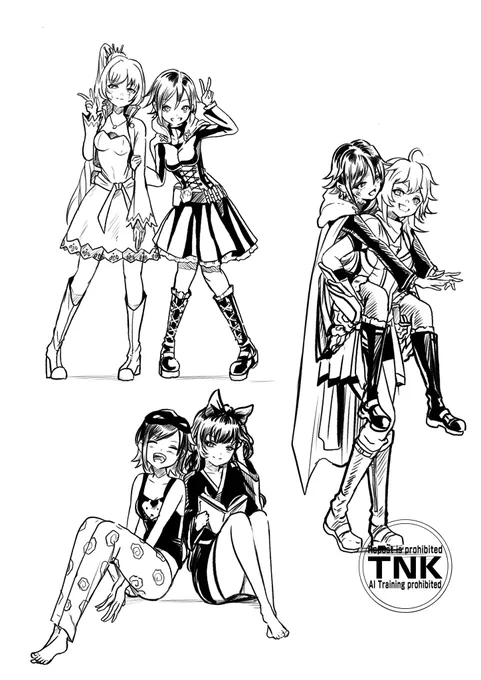 #RWBYfanart
#rwby
ルビーとチームRWBY 