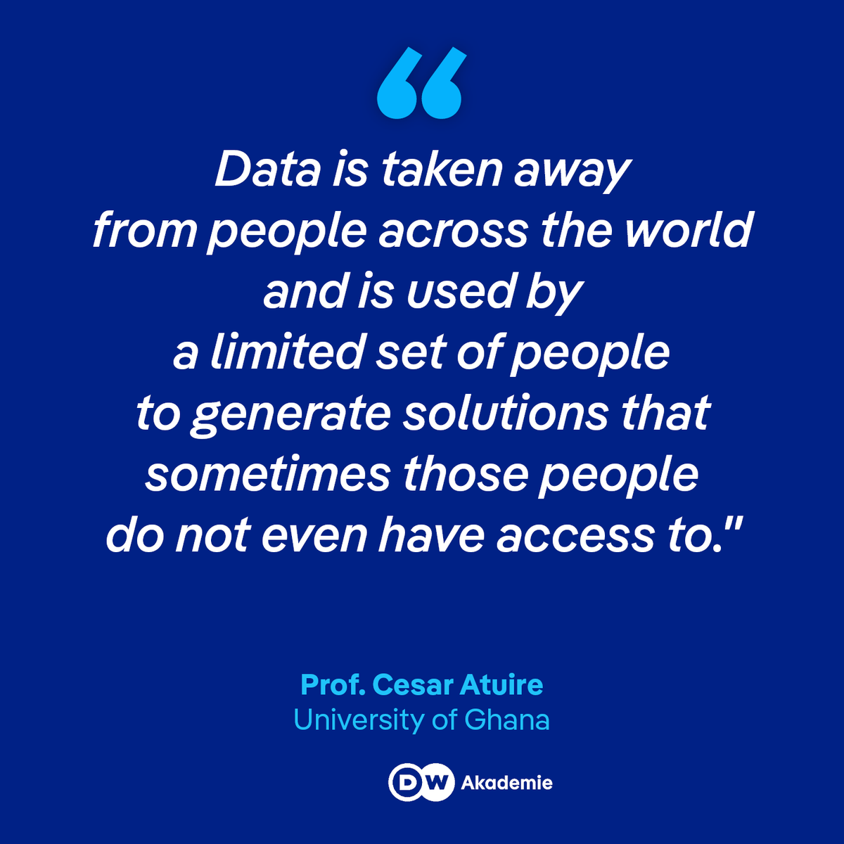 DW Akademie (@dw_akademie) on Twitter photo AI is impacting societal and knowledge systems. In an interview with DW Akademie, professor <a href="/atuire/">Caesar Atuire</a> explains how algorithmic systems reproduce colonial mechanisms.
So, what can be done to make AI more inclusive? Good governance and stakeholder involvement, for starters. AI is impacting societal and knowledge systems. In an interview with DW Akademie, professor <a href="/atuire/">Caesar Atuire</a> explains how algorithmic systems reproduce colonial mechanisms.
So, what can be done to make AI more inclusive? Good governance and stakeholder involvement, for starters.