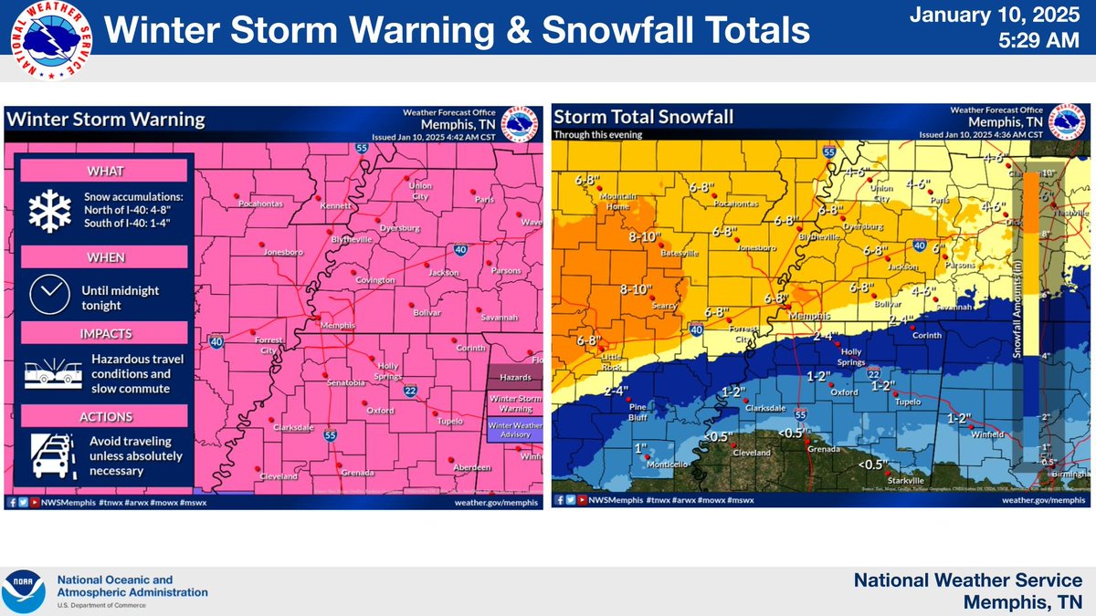 NWSMemphis's tweet image. I hope you are waking up to a winter wonderland this morning☃️❄️. Linked below is our final winter weather briefing. 
-Avoid travel if possible at all costs. 
-Stay warm and safe!☃️❄️
weather.gov/media/meg/DSSB…