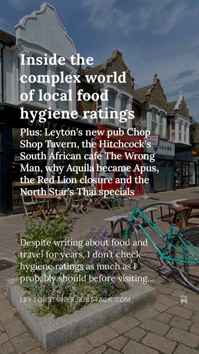 Today’s Substack - and another new bar to open at Leyton Midland. Plus new South African cafe at the Hitchcock, the Red Lion closure and the Thai specials at the North Star

open.substack.com/pub/leytonston…